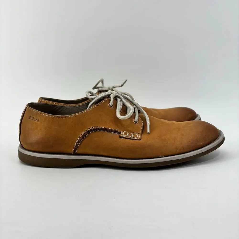 Clarks Farli Walk Mens Sz 10 Casual Tan Leather C&J Ltd TOR England